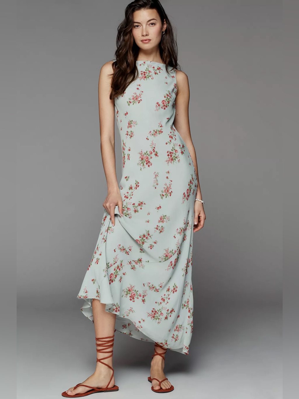New Reformation Prescott Floral Column Maxi Dress In Dama Size M